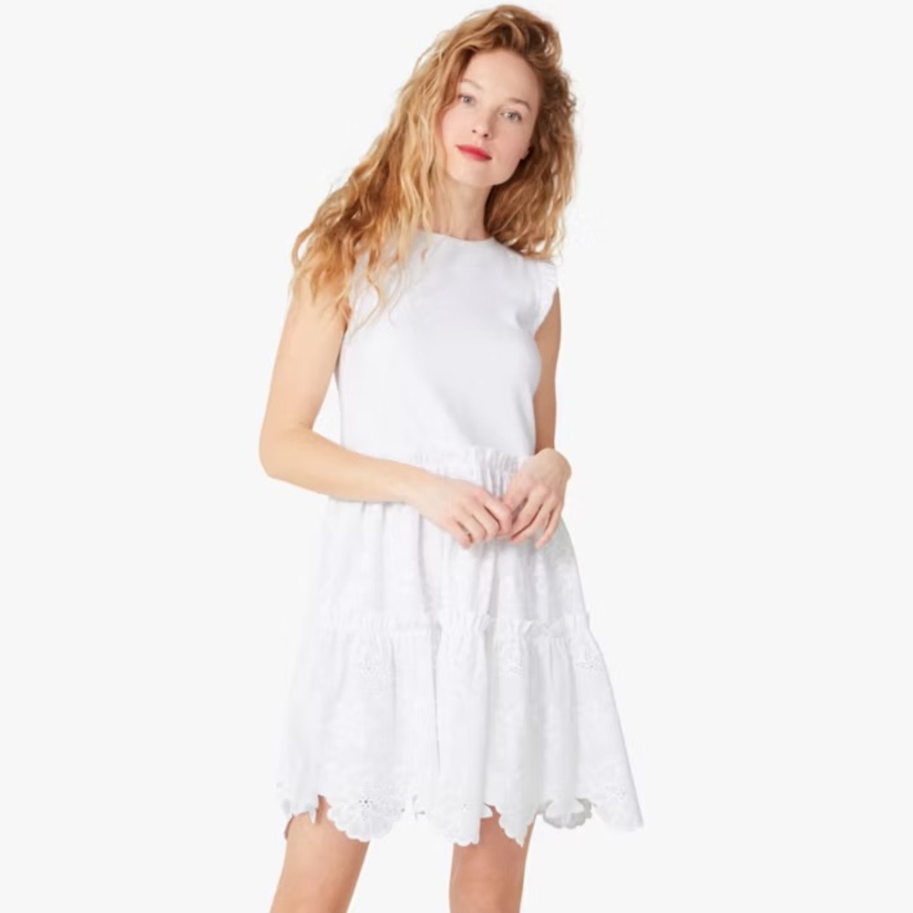 Kate Spade Mixed-media Broderie Anglaise Dress